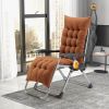 Brown Folding Zero Gravity Chair Recliner with Removable Cushion