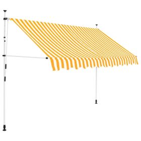 Manual Retractable Awning 118.1" Orange and White Stripes