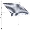 Manual Retractable Awning 78.7" Blue and White Stripes