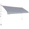 Manual Retractable Awning 157.5" Blue and White Stripes