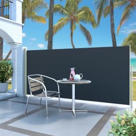 Retractable Side Awning 55.1"x118.1"Black