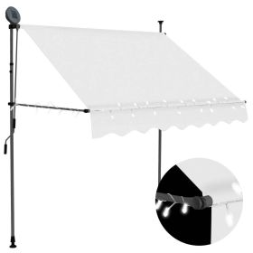 Manual Retractable Awning with LED 78.7" Cream