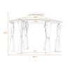 11.8 Ft. W x 11.8 Ft. D Patio Outdoor Gazebo; Double Roof Soft Canopy Garden Backyard Gazebo with Mosquito Netting Suitable for Lawn; Garden; Backyard