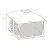 U_STYLE 9.8 Ft. W x 11.8 Ft. D Patio Outdoor Gazebo, Double Roof Soft Canopy Garden Backyard Gazebo with Mosquito Netting Suitable for Lawn, Garden, B