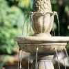 31.5x31.5x29.5" Classic 3-Tier Garden Water fountain, Outdoor Polyresin Freestanding Fountain