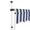 Manual Retractable Awning 78.7" Blue and White Stripes