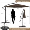 10 Feet Patio Offset Umbrella with 112 Solar-Powered LED Lights