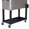 87.5*91*38.5cm 80QT Rectangular Plastic Box Iron Foot Tube Refrigeration and Insulation Cart