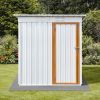 Metal garden sheds 5ftx4ft outdoor storage sheds white+yellow