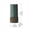 19.5x19.5x43.5" Large Concrete Cylinder Green & Brown Ribbed Water Fountain, Outdoor Bird Feeder / Bath Fountain, Modern Industrial Style