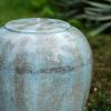 19.5x19.5x32.5" Heavy Outdoor Cement Fountain Antique Blue, Cute Unique Urn Design Water feature For Home Garden, Lawn, Deck & Patio