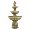 31.5x31.5x29.5" Classic 3-Tier Garden Water fountain, Outdoor Polyresin Freestanding Fountain