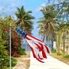 2 pcs American US Flag Windsock (39.4''); 4th Of July Outdoor Embroidered Stars Stripes; USA Patriotic Decorations; Outdoor Garden Yard Decor; Memoria