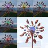 73" Solar Powered Wind Spinner with Multi Color Changing LED Glass Ball