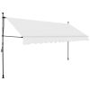 Manual Retractable Awning with LED 157.5" Cream