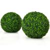 2 Pieces Artificial Topiary Balls Faux Boxwood Ball Plants