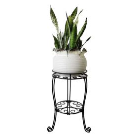 2 Tier Plant Stand, Metal Potted Holder Rack, Indoor Outdoor Multiple Flower Pot Shelf (Color: Style 1)