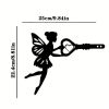 1pc Angel On Branch Steel Silhouette Metal Art Fairy Silhouette Ornament Wall Art Home Garden Yard Patio Outdoor Statue Stake Decoration Perfect For B