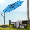 10 Feet Patio Solar Powered Cantilever Umbrella with Tilting System