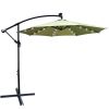 10 ft Outdoor Patio Umbrella Solar Powered LED Lighted Sun Shade Market Waterproof 8 Ribs Umbrella with Crank and Cross Base for Garden Deck Backyard