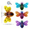 1pc/4pcs, Metal Colorful Bee Wall Decor, Bee Metal Wall Decor, Bee Metal Wall Art, Wall Decor, Metal Home Decor Wall Sculpture, Outside Decor, Outdoor