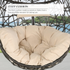 Hanging Egg Chair Outdoor Indoor Patio Swing Chair with UV Resistant Cushion Wicker Rattan Hammock Basket Chair with Stand (Turqoise)