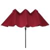 15x9ft Large Double-Sided Rectangular Outdoor Twin Patio Market Umbrella w/Crank-burgundy