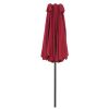 15x9ft Large Double-Sided Rectangular Outdoor Twin Patio Market Umbrella w/Crank-burgundy