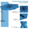 10 Feet Patio Solar Powered Cantilever Umbrella with Tilting System